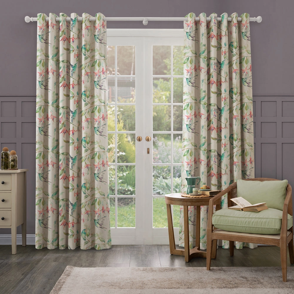 Fuchsia Flight Printed Made to Measure Curtains Linen