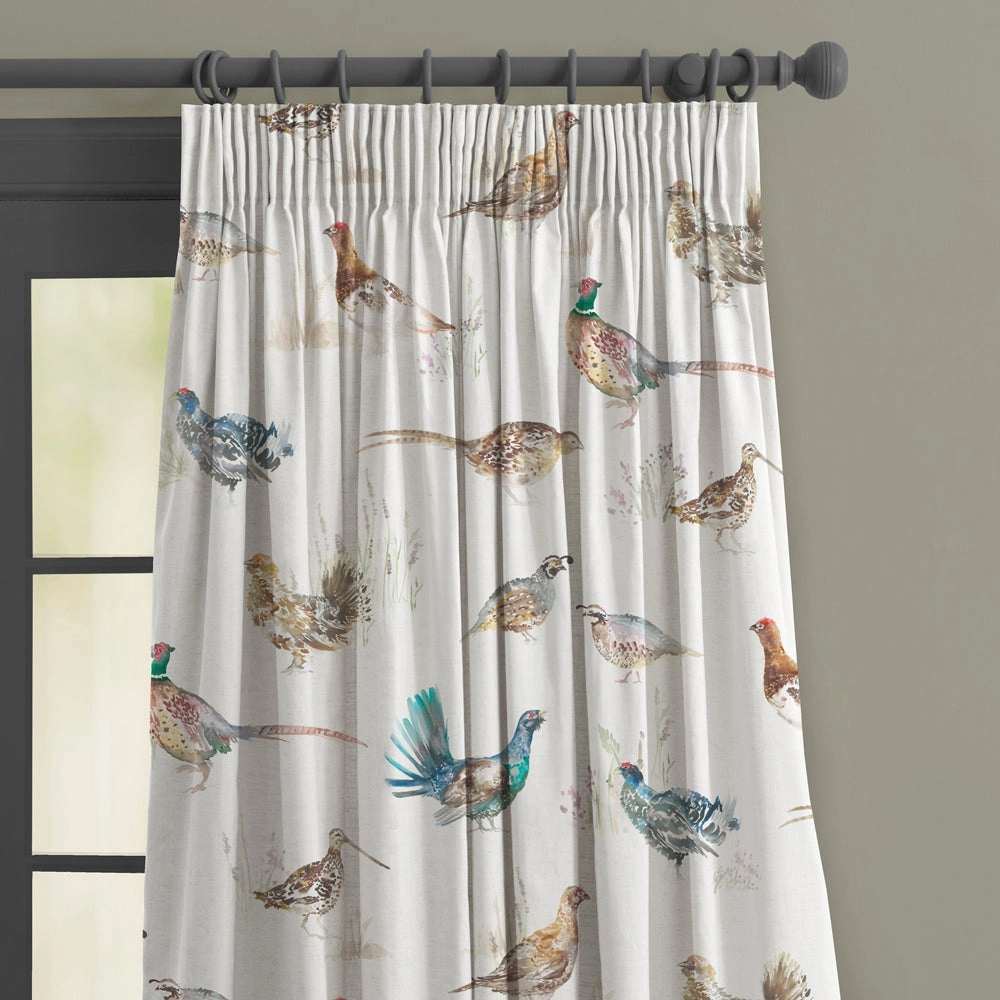 Game Birds Printed Made to Measure Curtains Cream