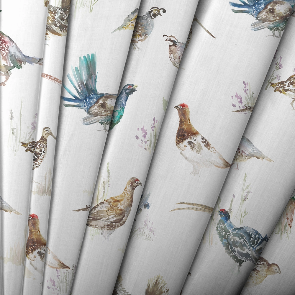 Game Birds Printed Made to Measure Curtains Cream