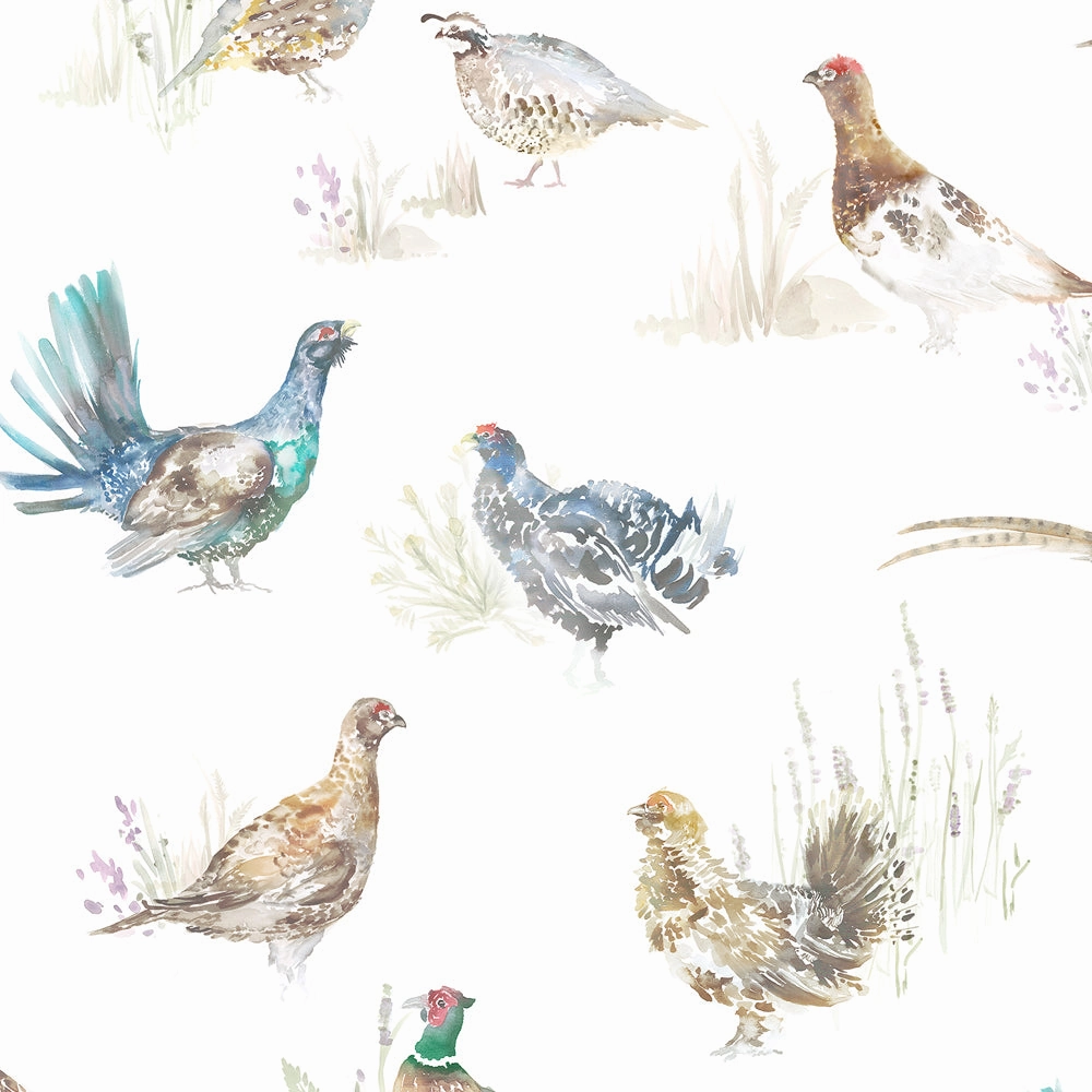 Game Birds Printed Made to Measure Curtains Cream