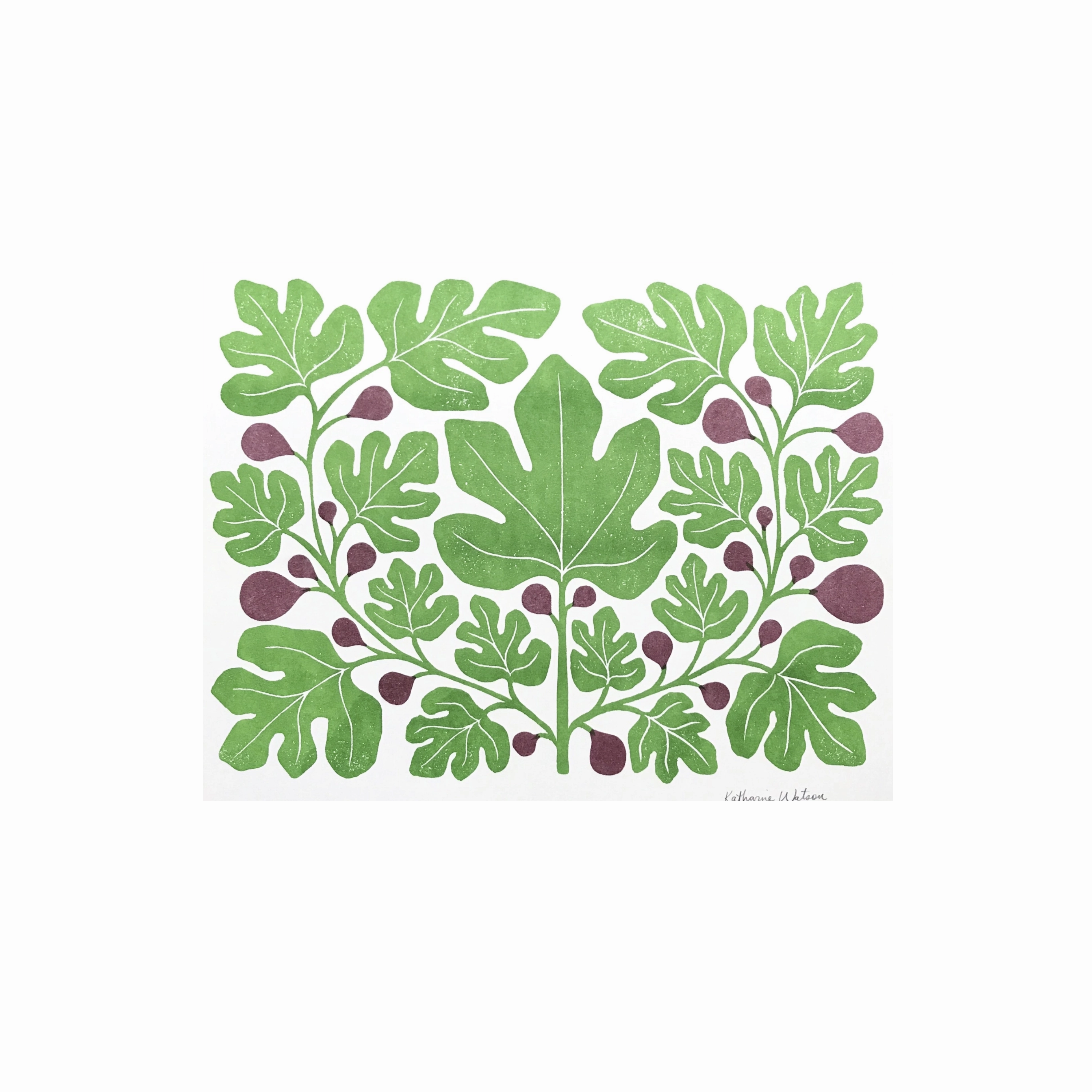 Garden Series: Fig Risograph Art Print framed wall decor