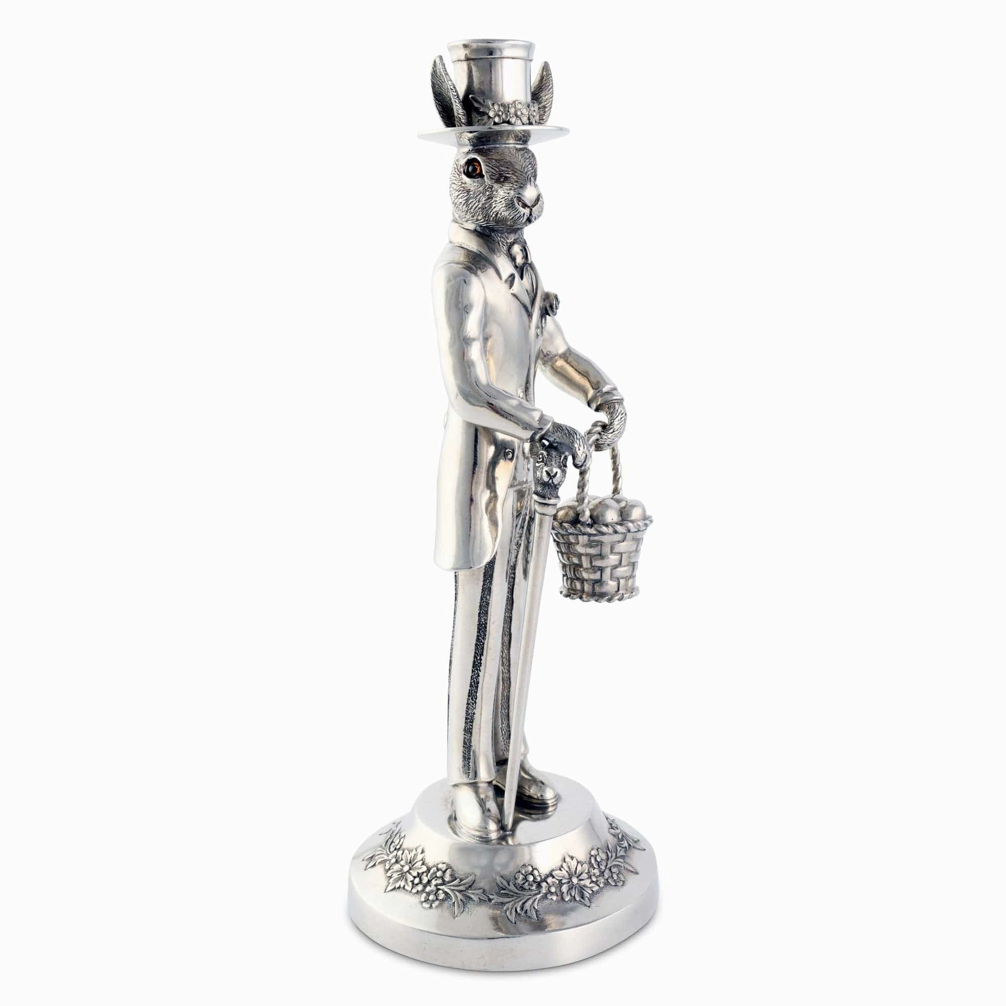 Gentleman Hare Tall Candlestick home display ornament