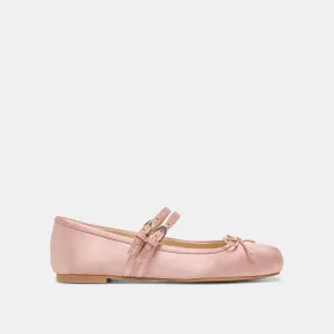 GIBSEN BALLETTFLATS IN ROSA SATIN