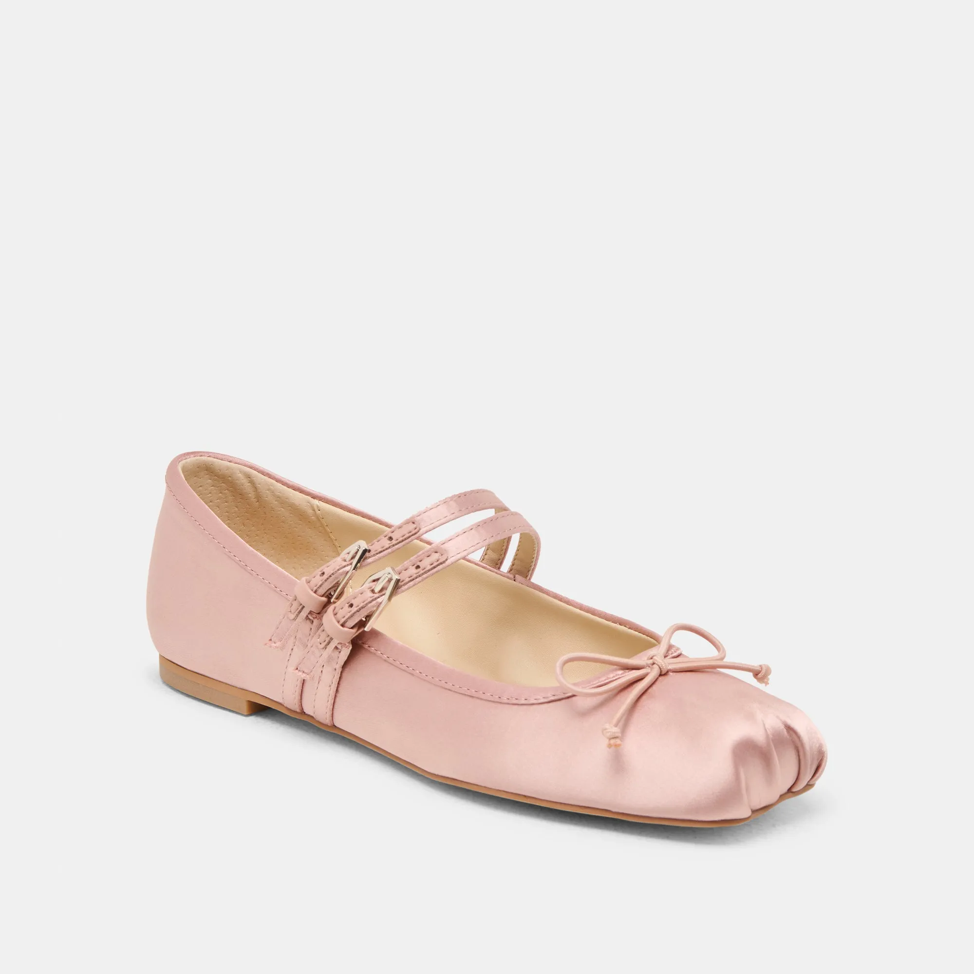 GIBSEN BALLETTFLATS IN ROSA SATIN