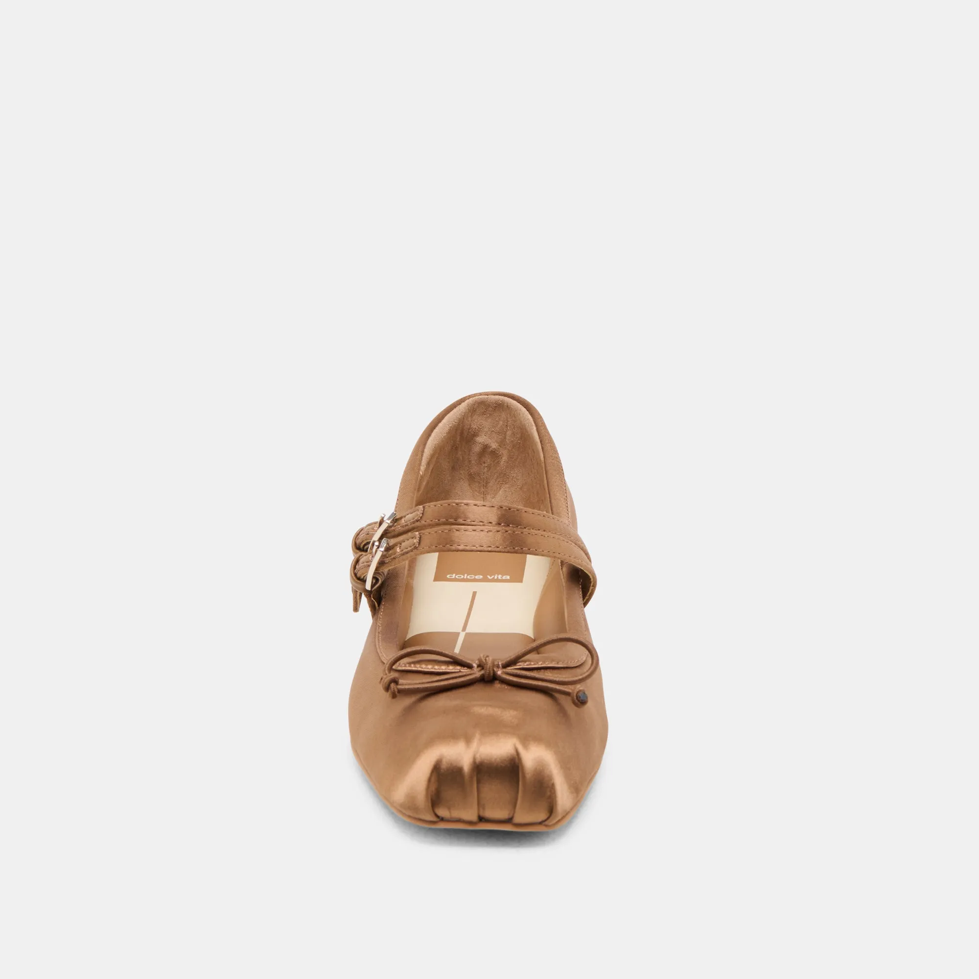 GIBSEN BALLETTFLATS MITTELBRAUN SATIN