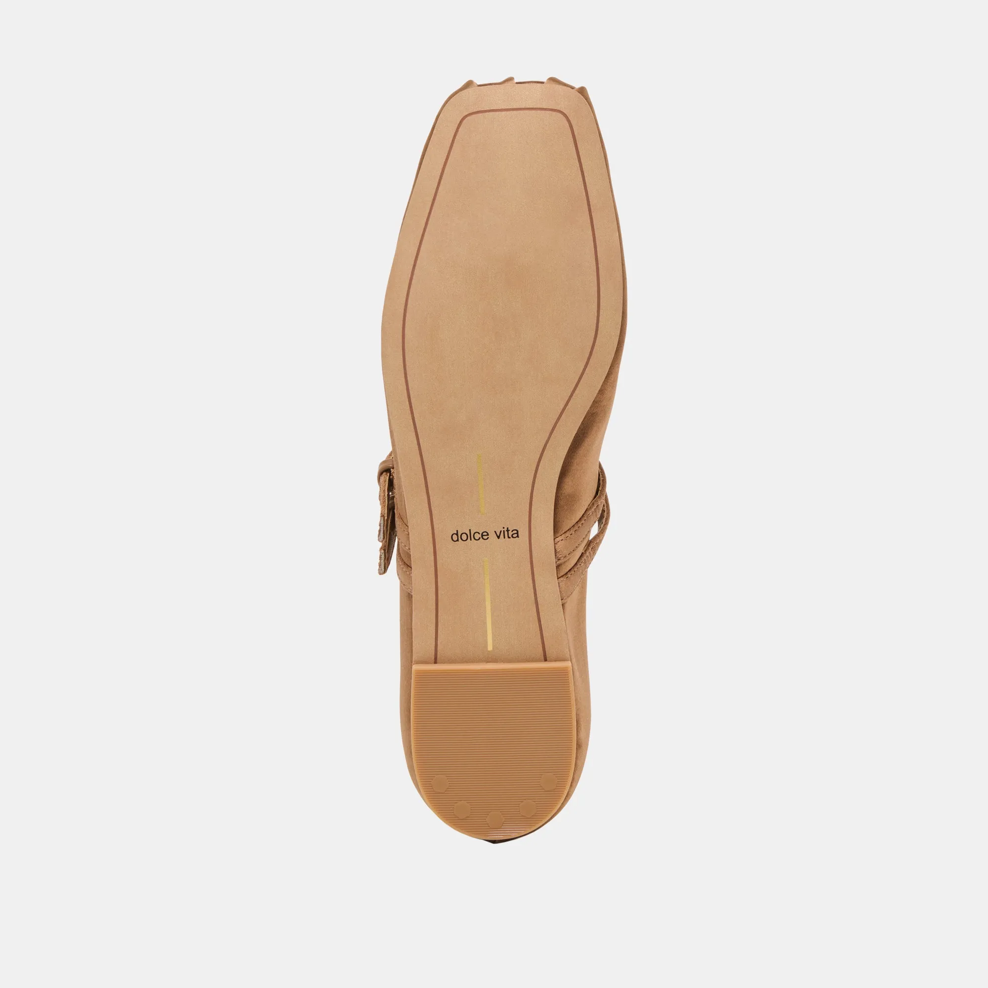 GIBSEN BALLETTFLATS MITTELBRAUN SATIN