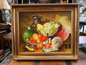 GILT FRAMED FRUIT STILL LIFE OIL PAINTING classic mural painting