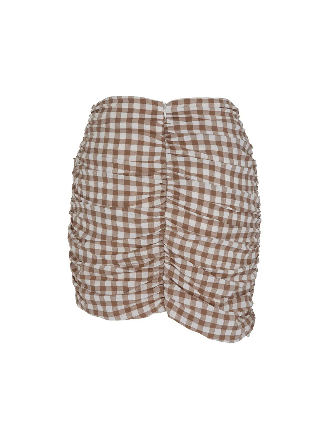 Gingham asymmetrischer Minirock