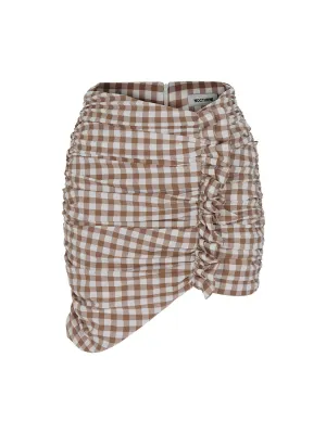 Gingham asymmetrischer Minirock