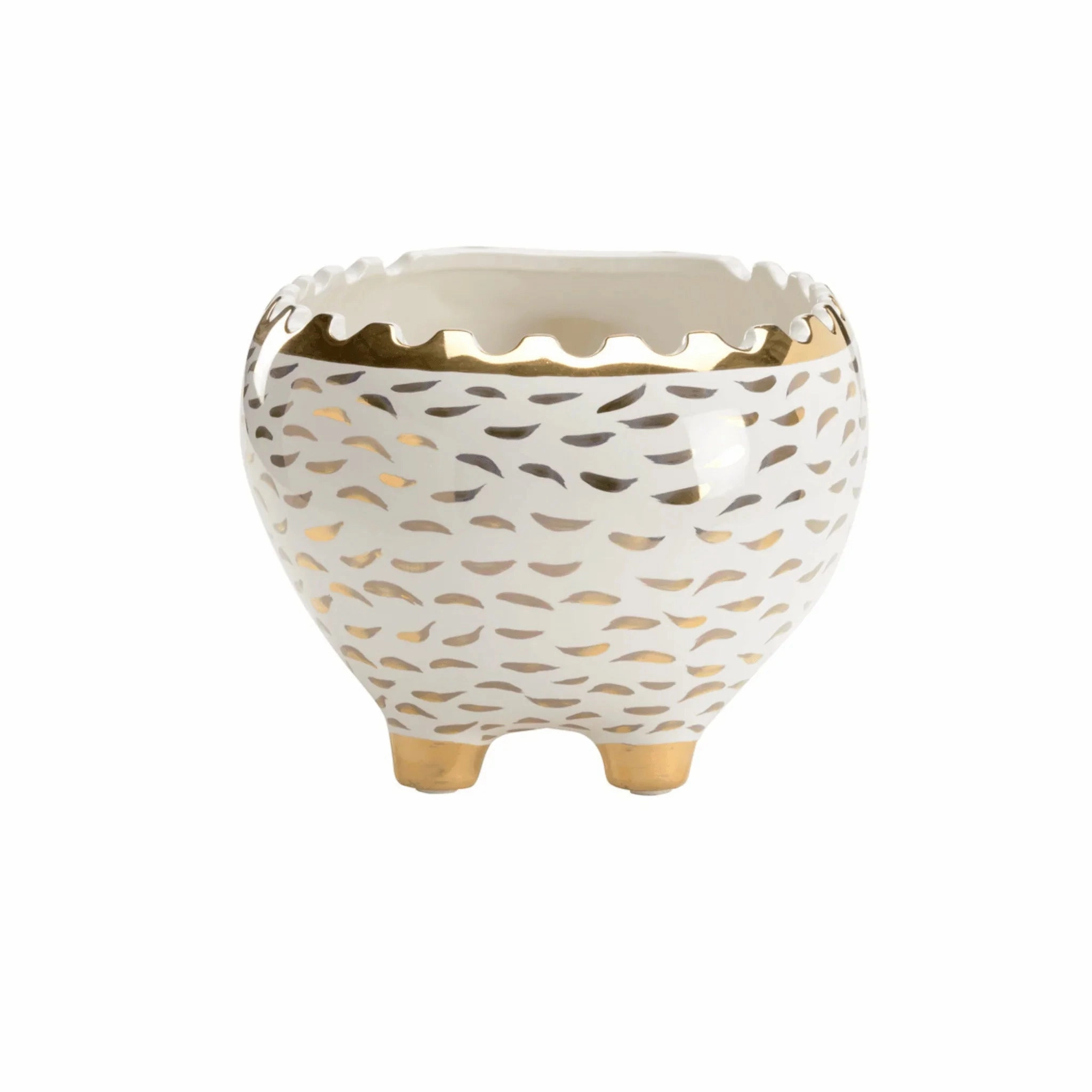 Gold & White Hedgehog Bowl