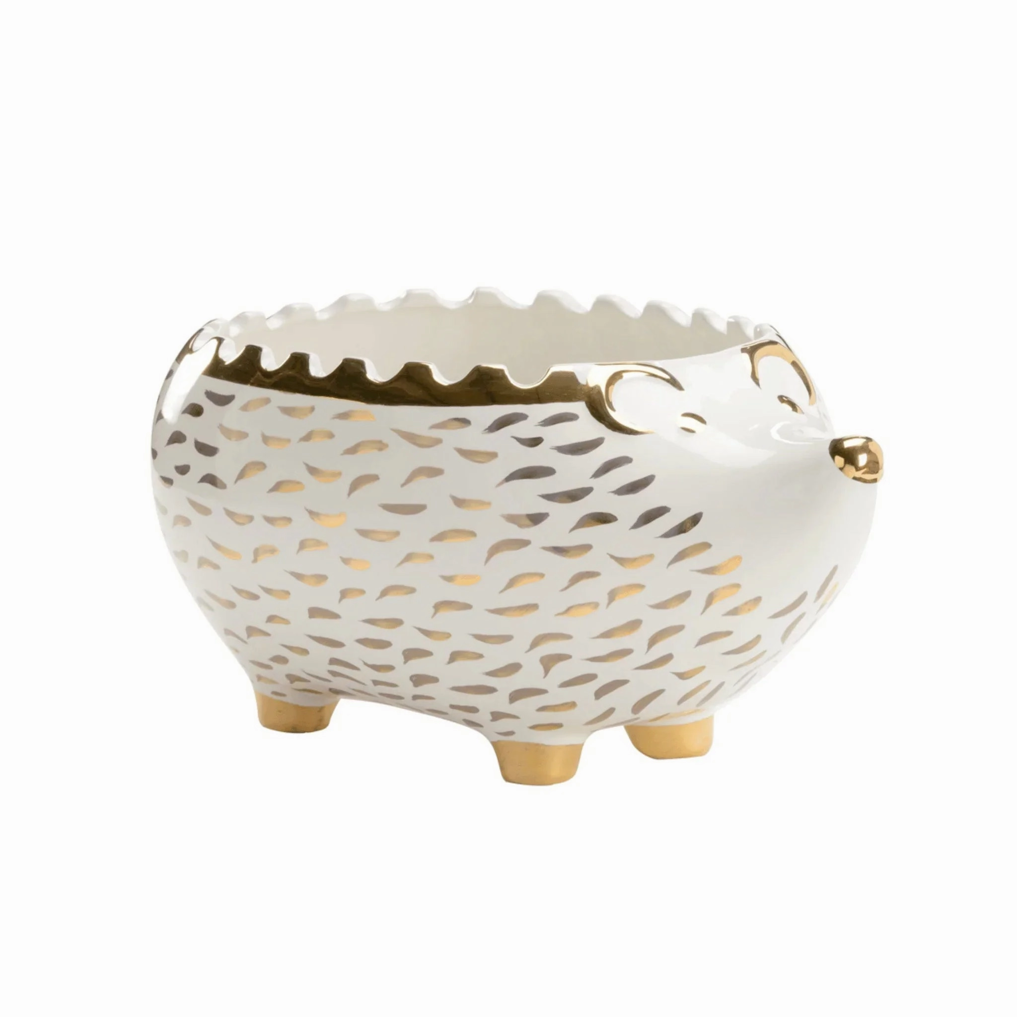 Gold & White Hedgehog Bowl