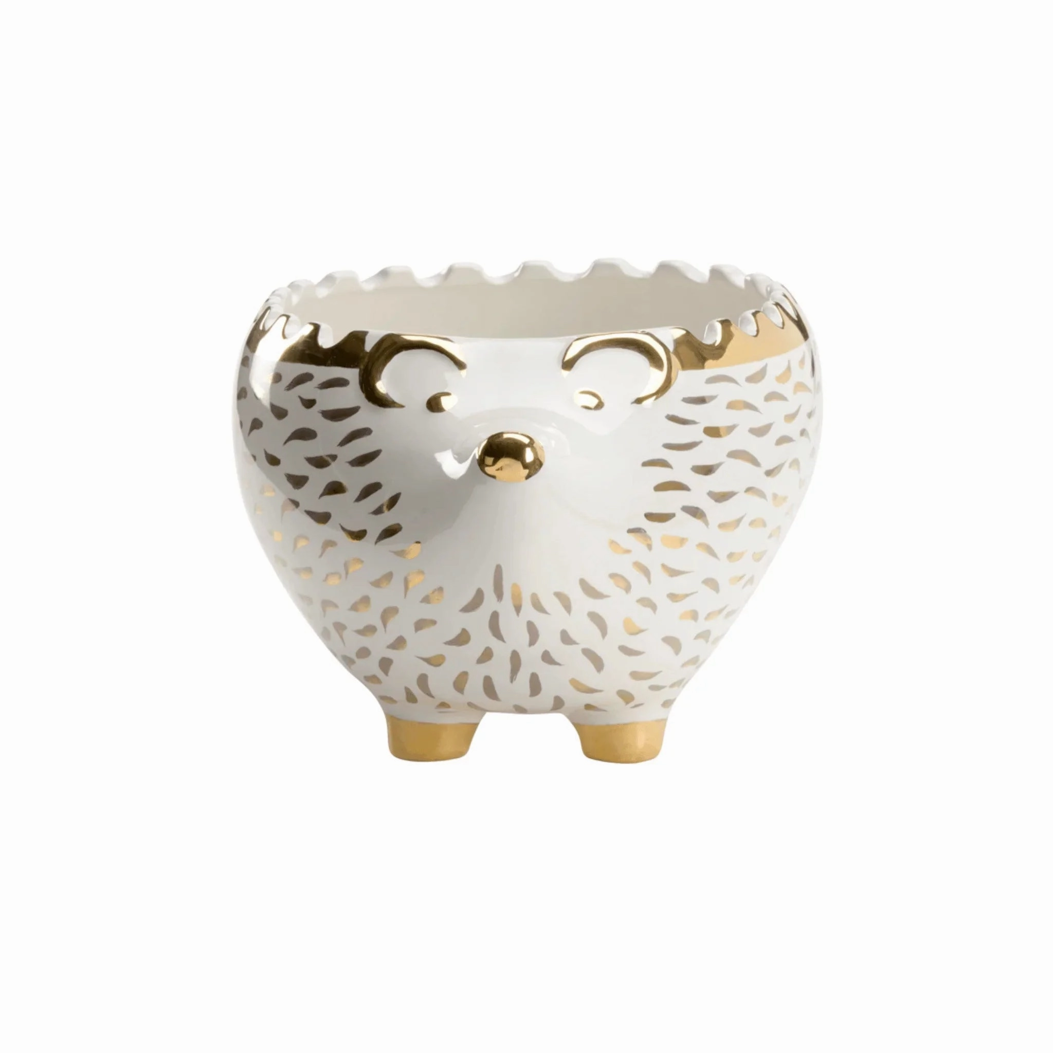 Gold & White Hedgehog Bowl
