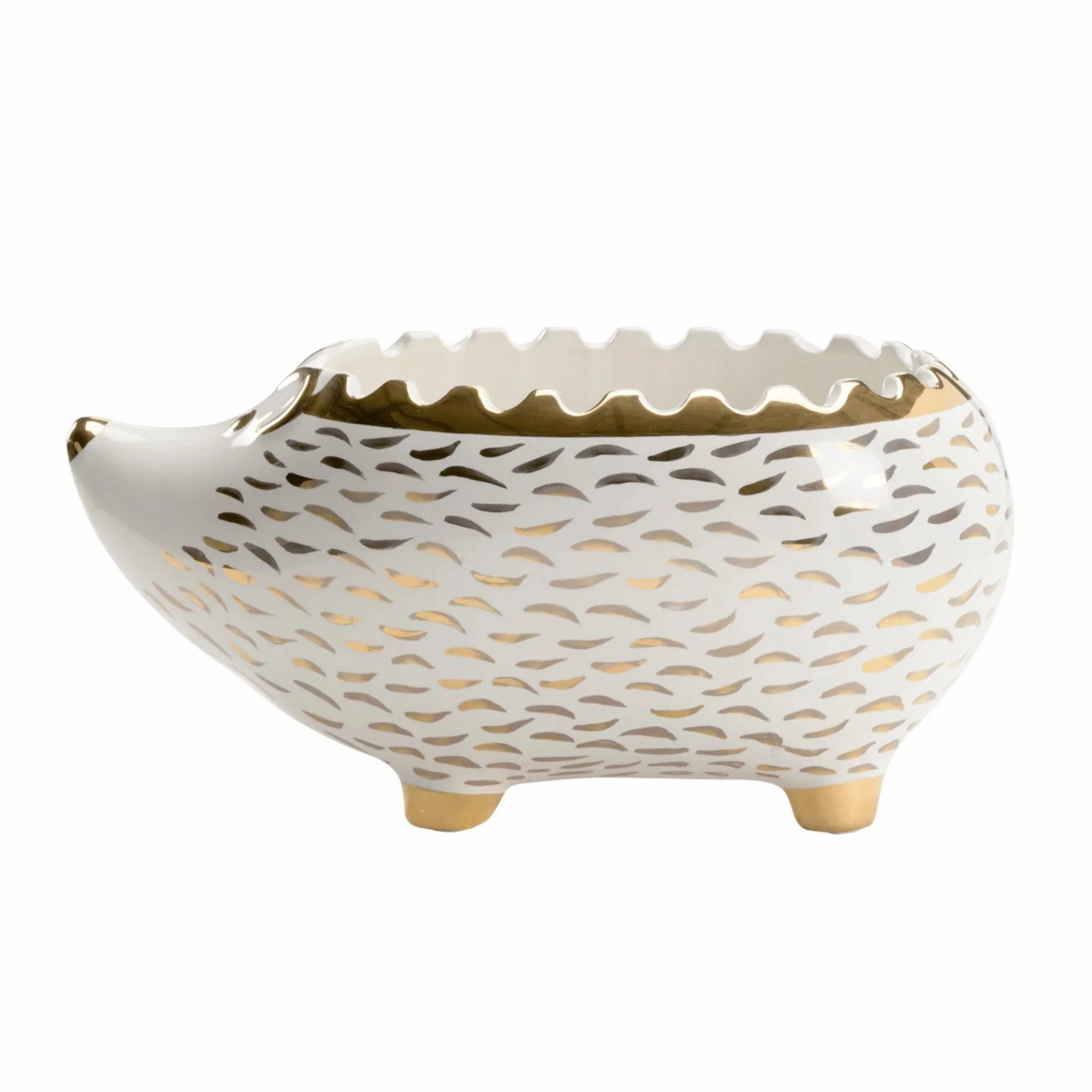 Gold & White Hedgehog Bowl