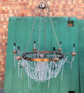 GOLD AS FOUND PRISM CHANDELIER interior room decor
