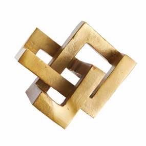 Gold Finish Geometric Key Sculpture home display ornament
