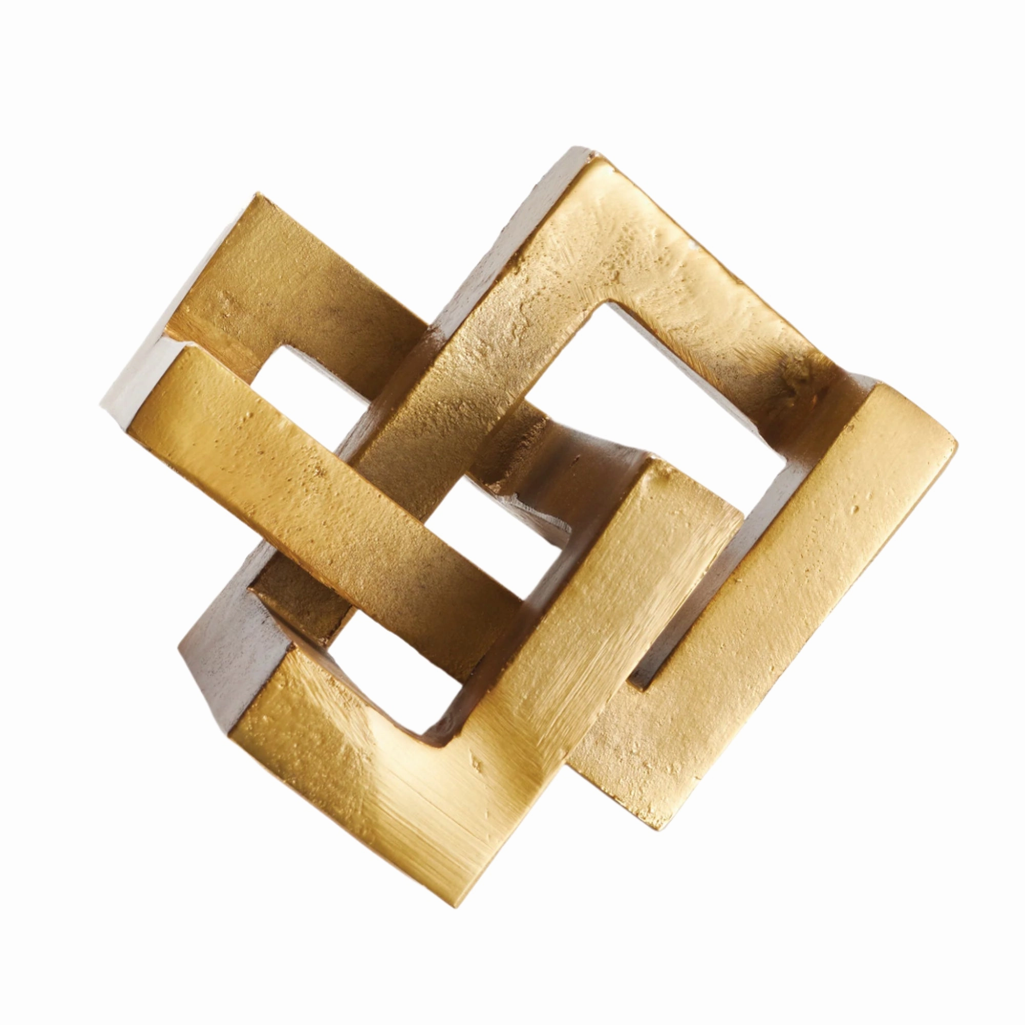 Gold Finish Geometric Key Sculpture home display ornament