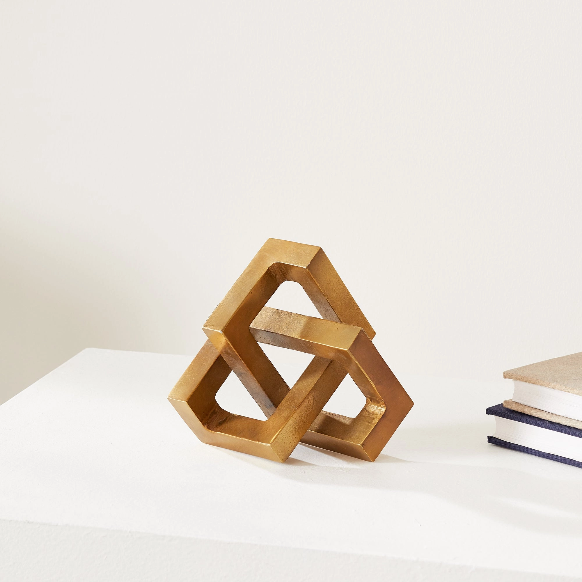 Gold Finish Geometric Key Sculpture
