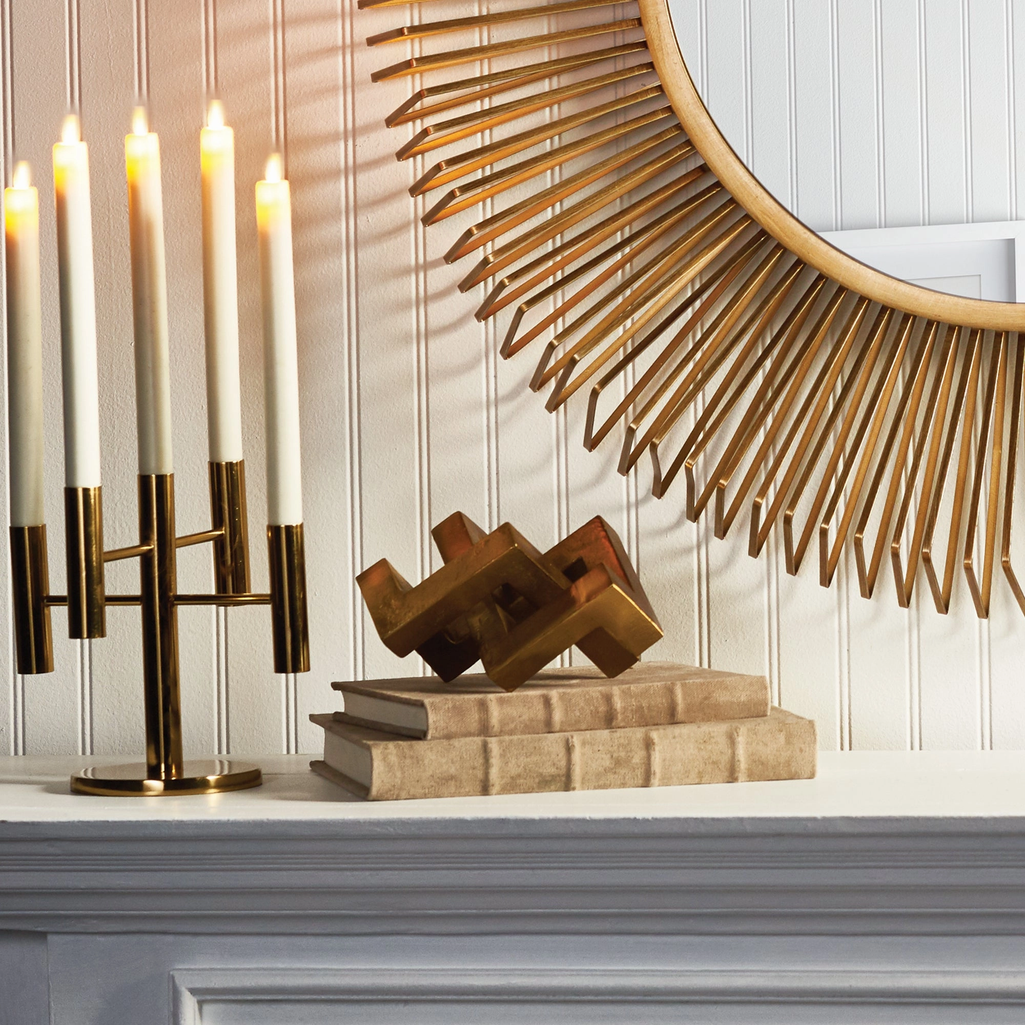 Gold Finish Geometric Key Sculpture