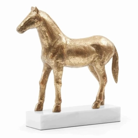 Gold Leaf Palfrey Horse Statue home display ornament