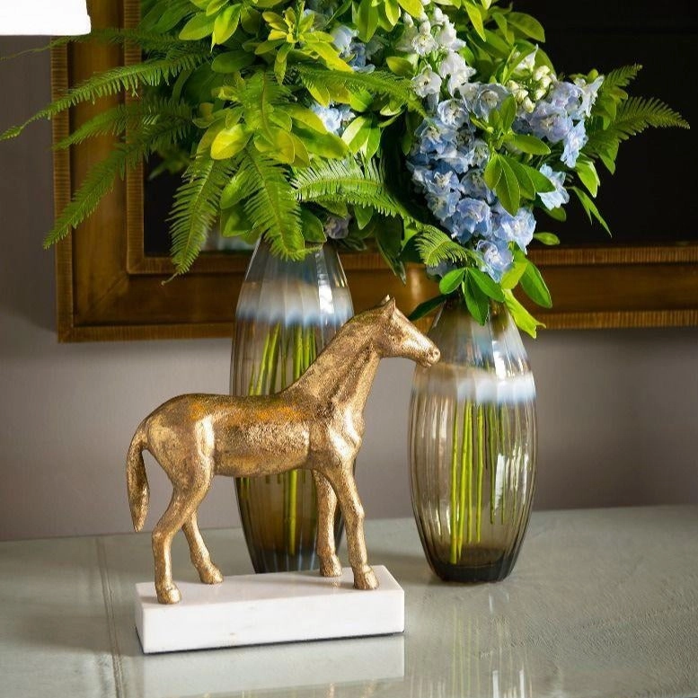 Gold Leaf Palfrey Horse Statue