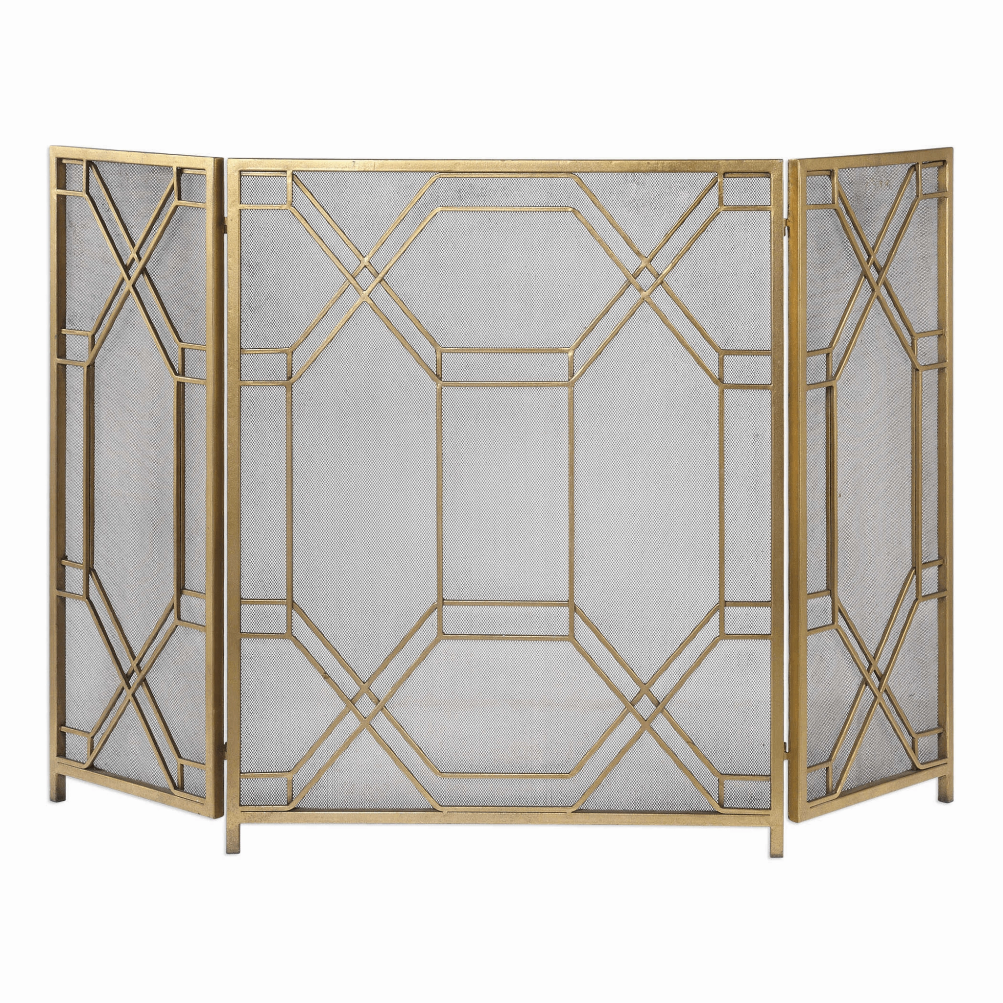 Gold Rosen Fireplace Screen home display ornament