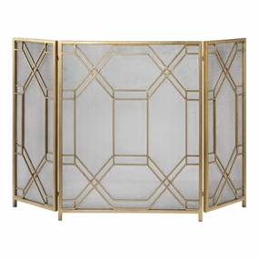 Gold Rosen Fireplace Screen home display ornament