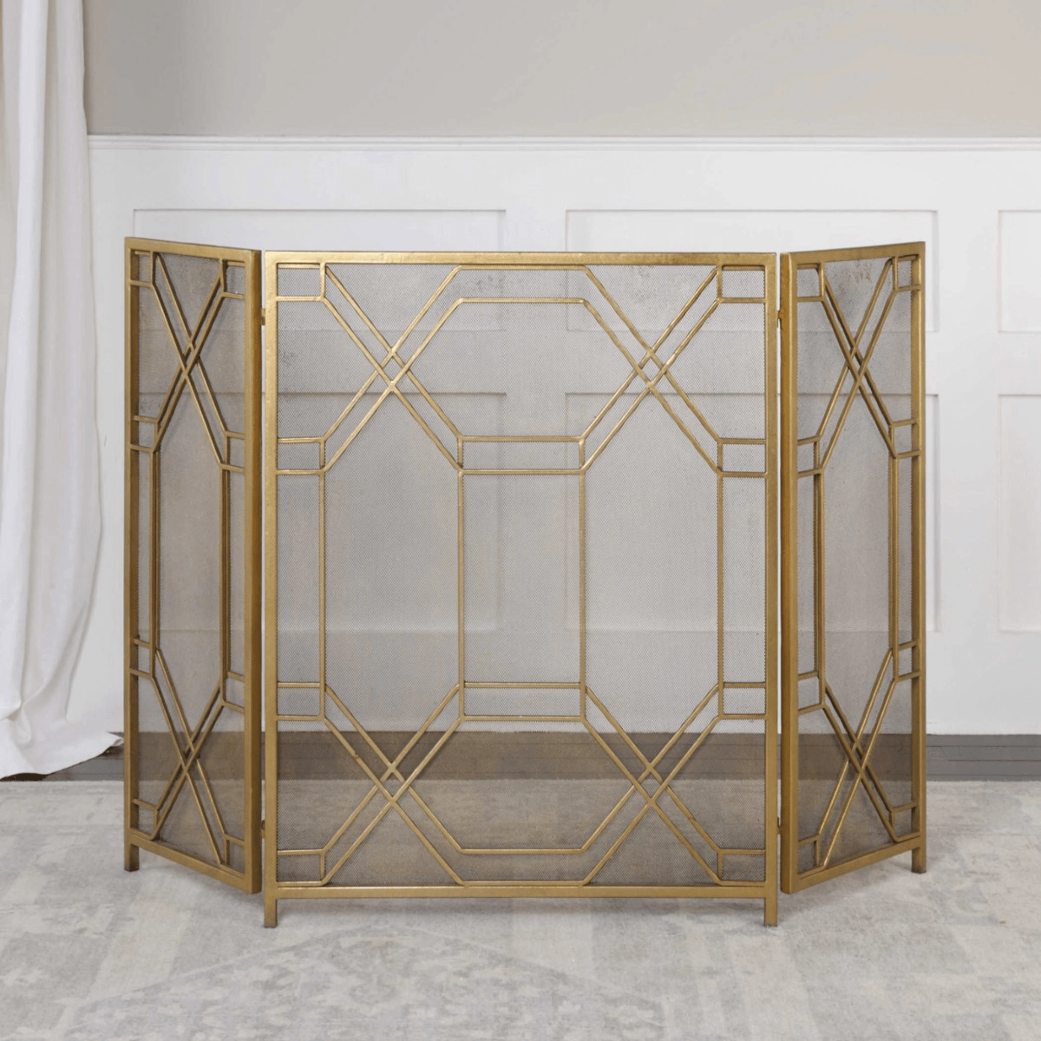 Gold Rosen Fireplace Screen