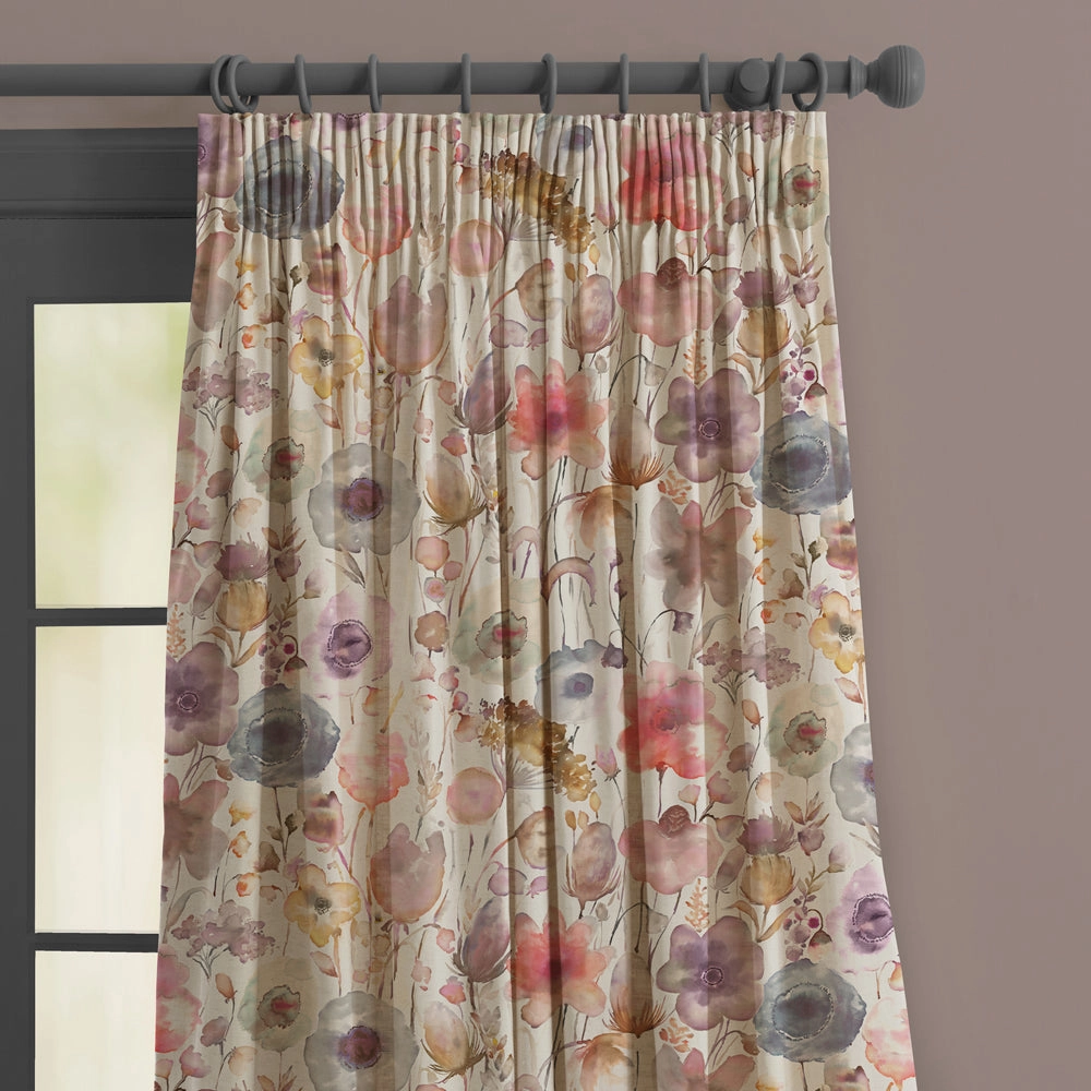 Gospiana Linen Printed Made to Measure Curtains Boysenberry