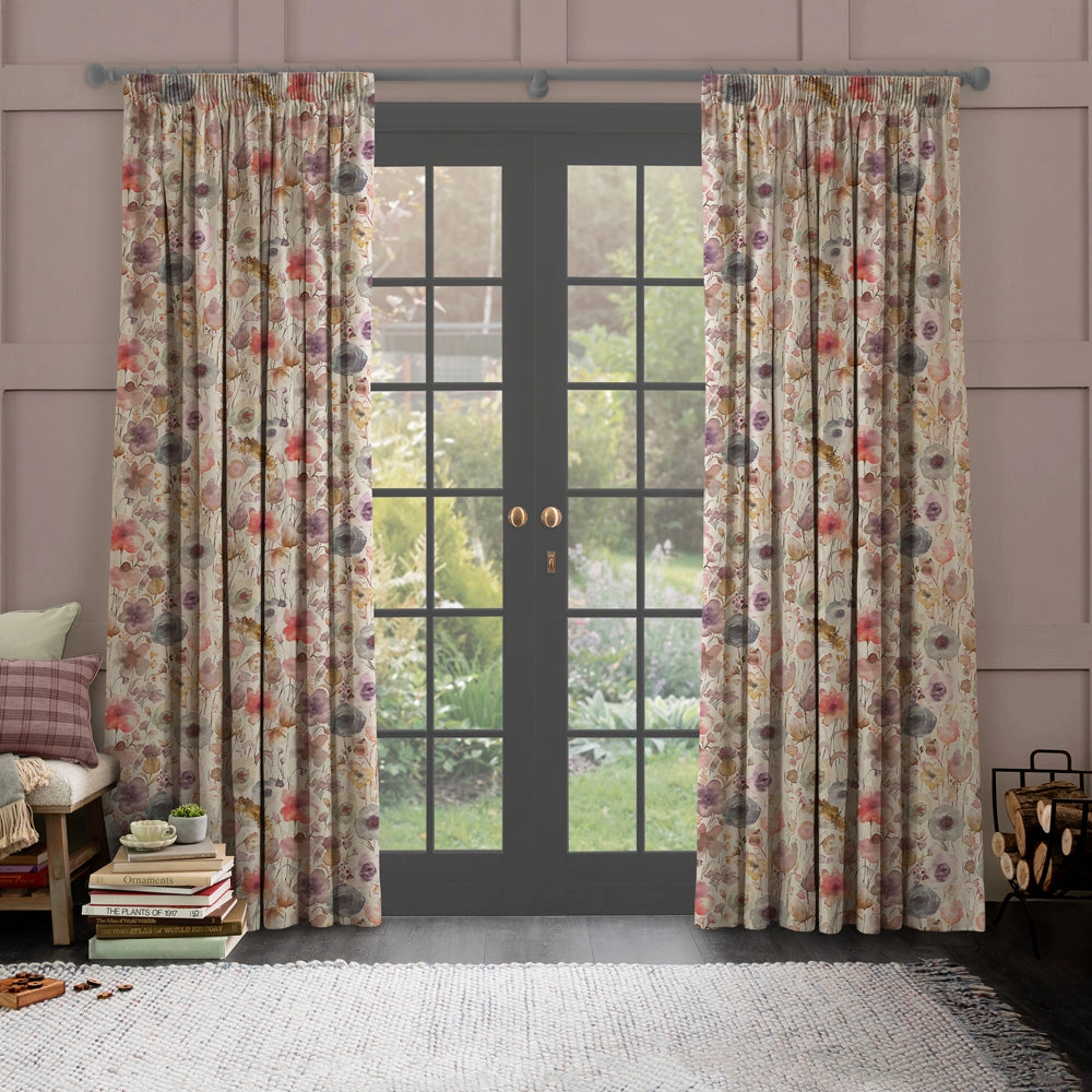 Gospiana Linen Printed Made to Measure Curtains Boysenberry