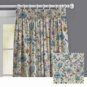 Gospiana Linen Printed Made to Measure Curtains Crocus patterned fashion rug  