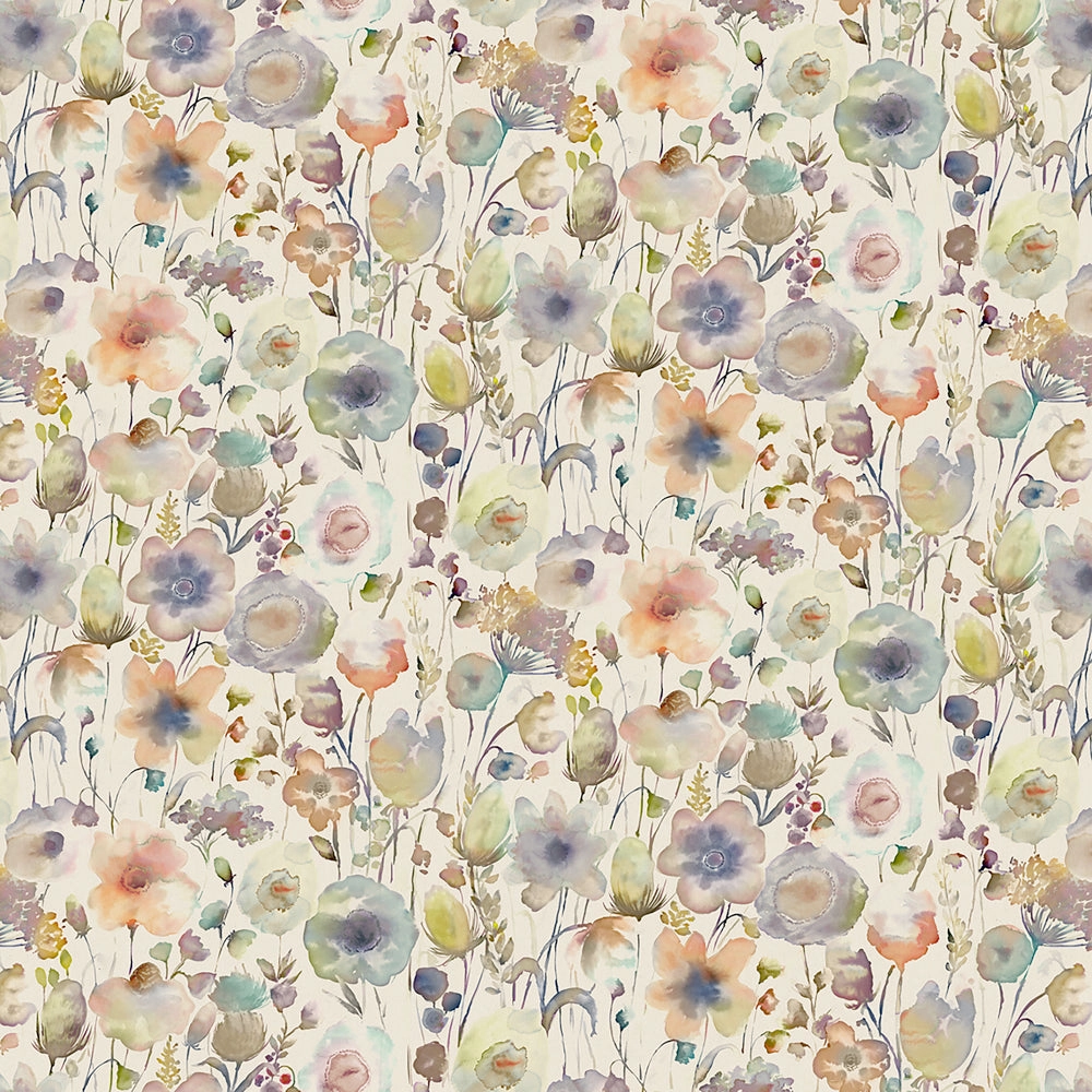 Gospiana Printed Cotton Fabric (By The Metre) Coral/Cloud