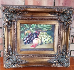 GRAPES AND PEACH STILL LIFE OIL PAINTING classic mural painting