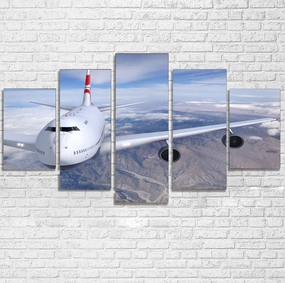Graphical Boeing 747 Printed Multiple Canvas Poster canvas mural art