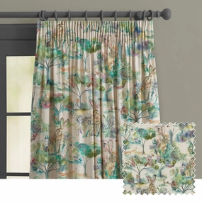 Grassmere Printed Made to Measure Curtains Sweetpea patterned fashion rug  