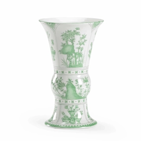Green & White Oriental Vase home display ornament