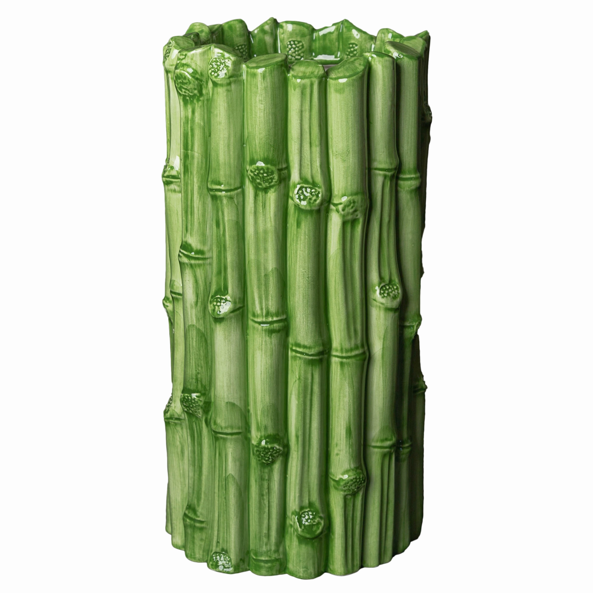 Green Bamboo All Around Vase home display ornament