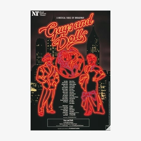 Guys and Dolls 1996 Print vintage woodcut wallpaper