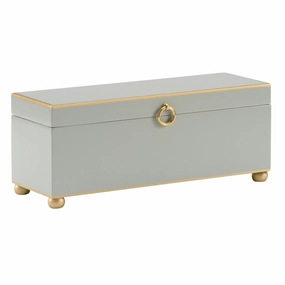 Hand Painted Decorative Storage Box in Gray with Gold Accents home display ornament