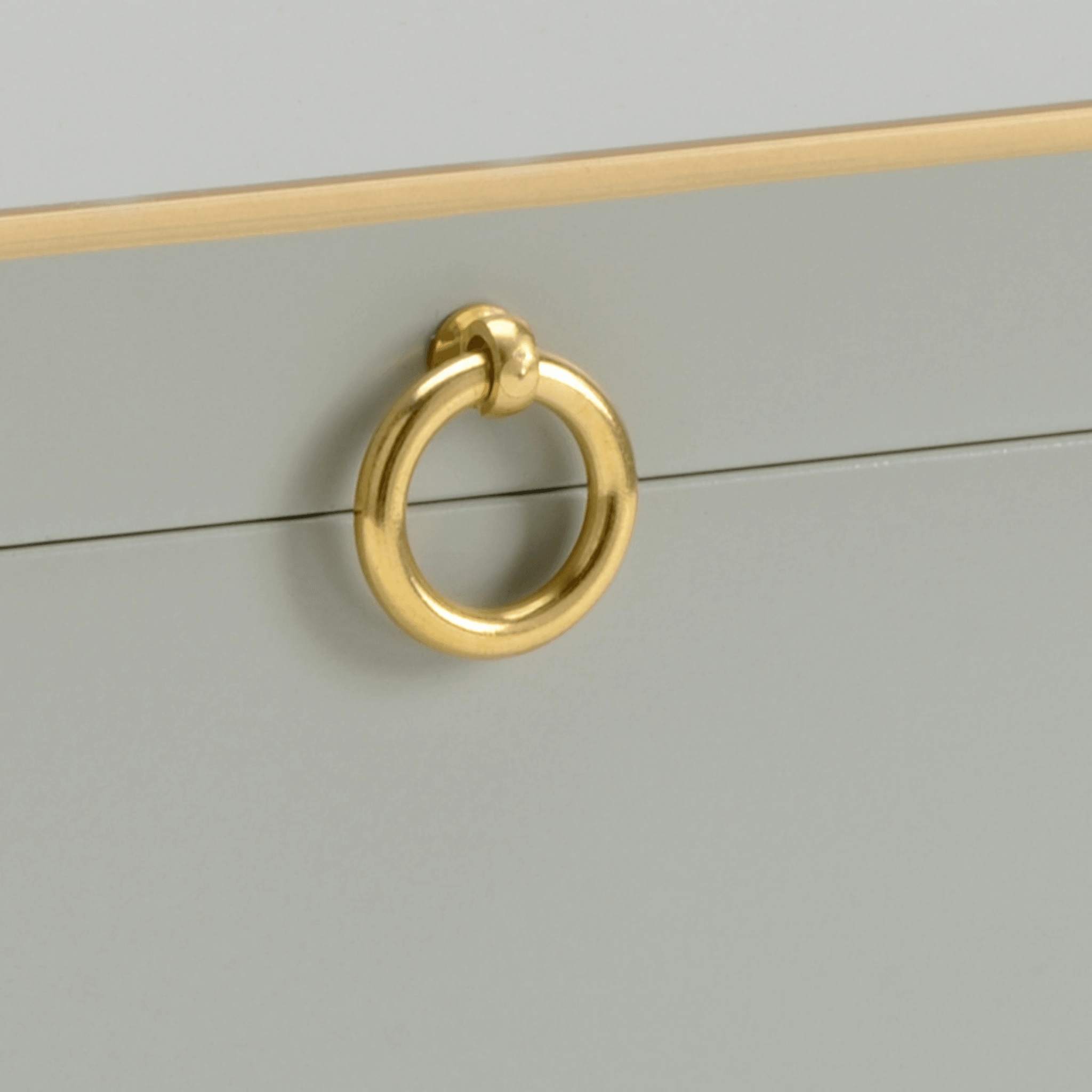 Hand Painted Decorative Storage Box in Gray with Gold Accents