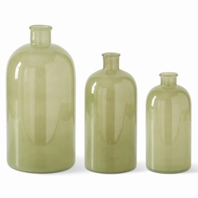Hand Sprayed Large Green Glass Bottle (Multiple Sizes) interior room decor