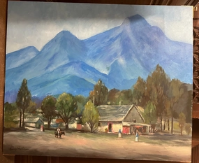 HARDY MARTIN RANCH IN VERACRUZ PAINTING classic mural painting