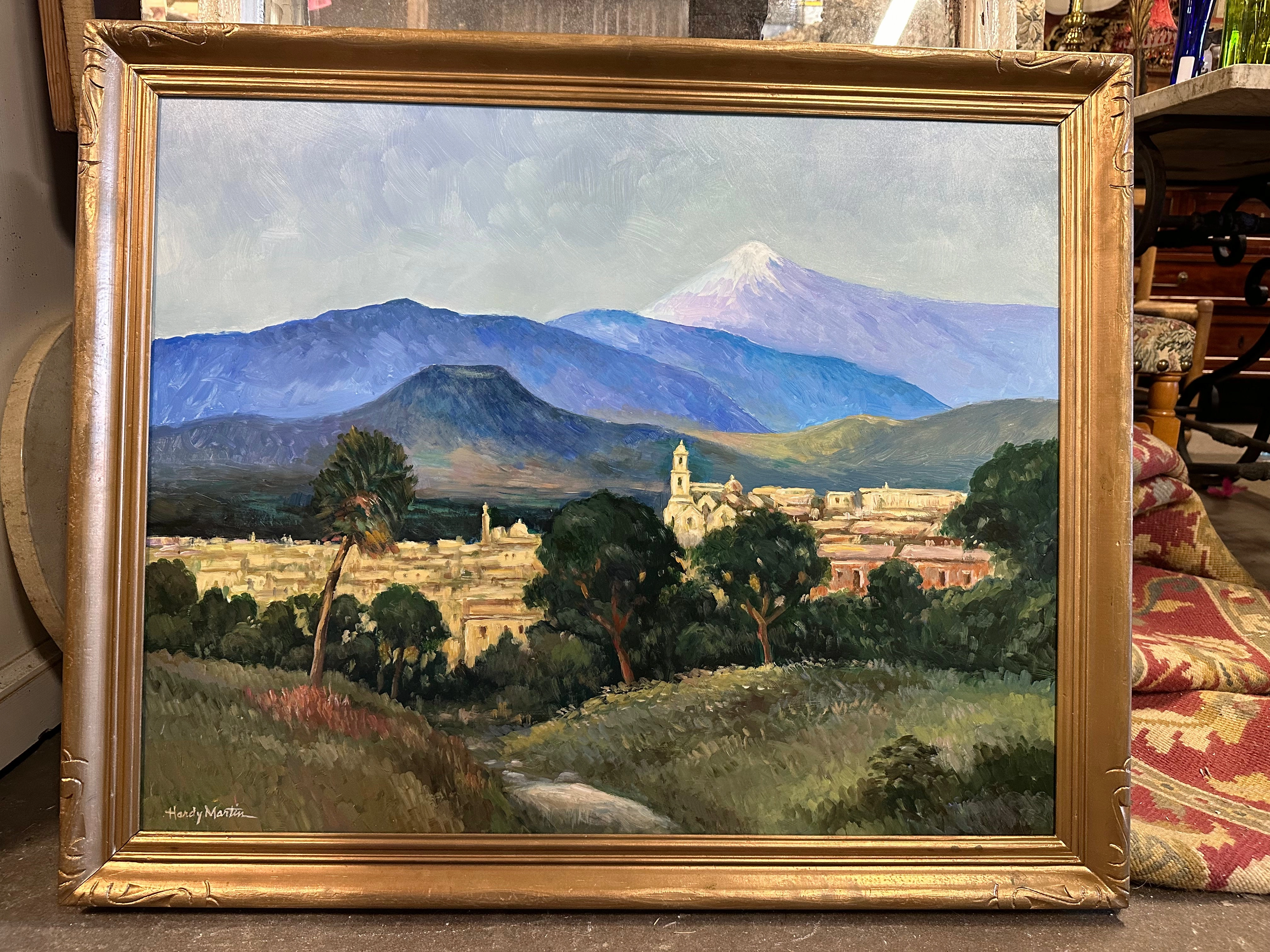 HARDY MARTIN VIEW OF VERACRUZ PAINTING classic mural painting