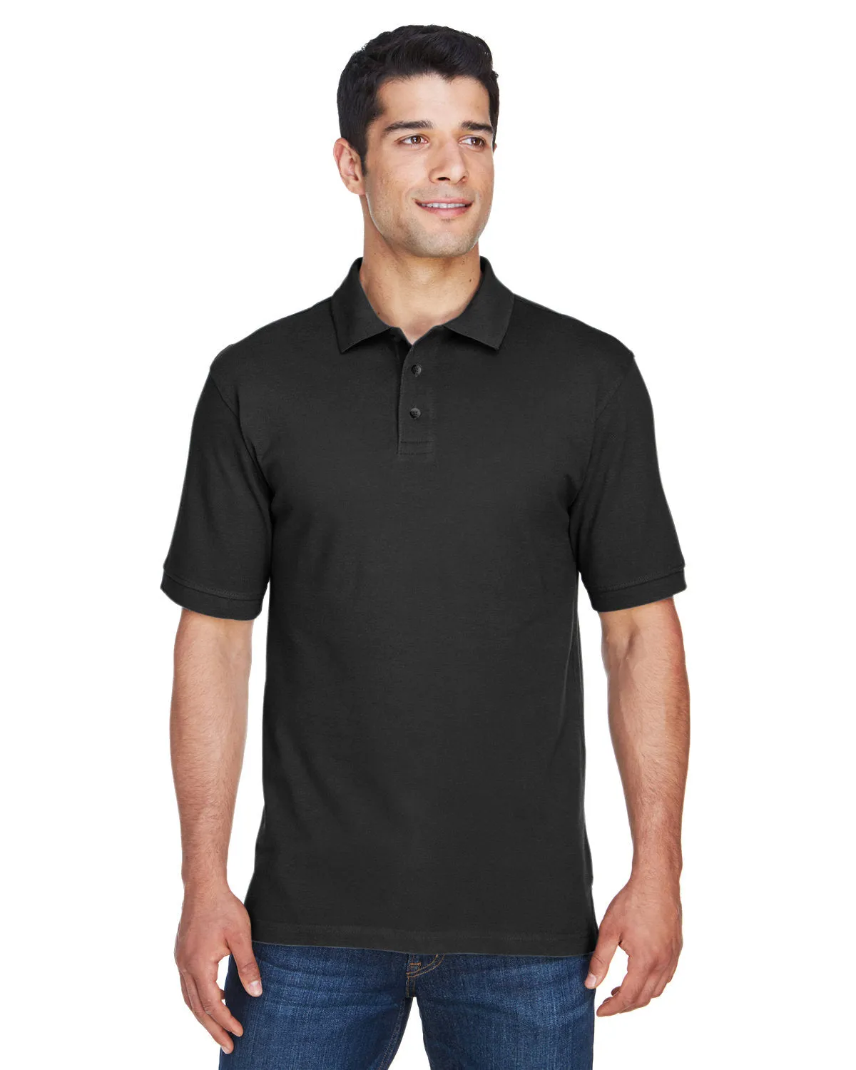 Harriton M200T Herren Langgröße 6 Unzen Ringspun-Baumwolle Piqué Kurzarm-Polo