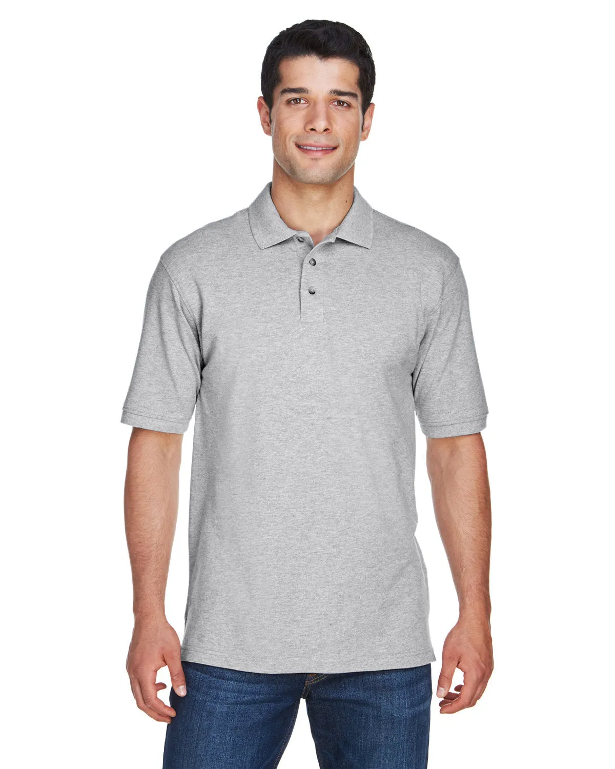 Harriton M200T Herren Langgröße 6 Unzen Ringspun-Baumwolle Piqué Kurzarm-Polo