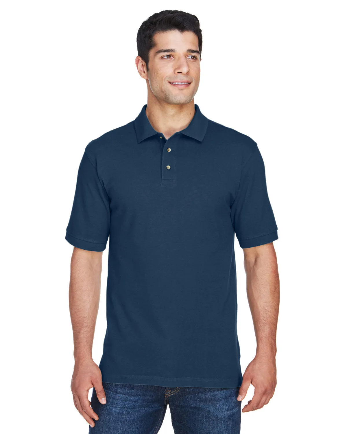 Harriton M200T Herren Langgröße 6 Unzen Ringspun-Baumwolle Piqué Kurzarm-Polo