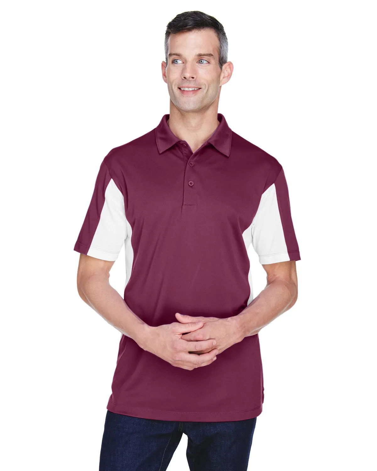 Harriton M355 Herren Polohemd mit Seitenblöcken und Mikropiqué-Stoff