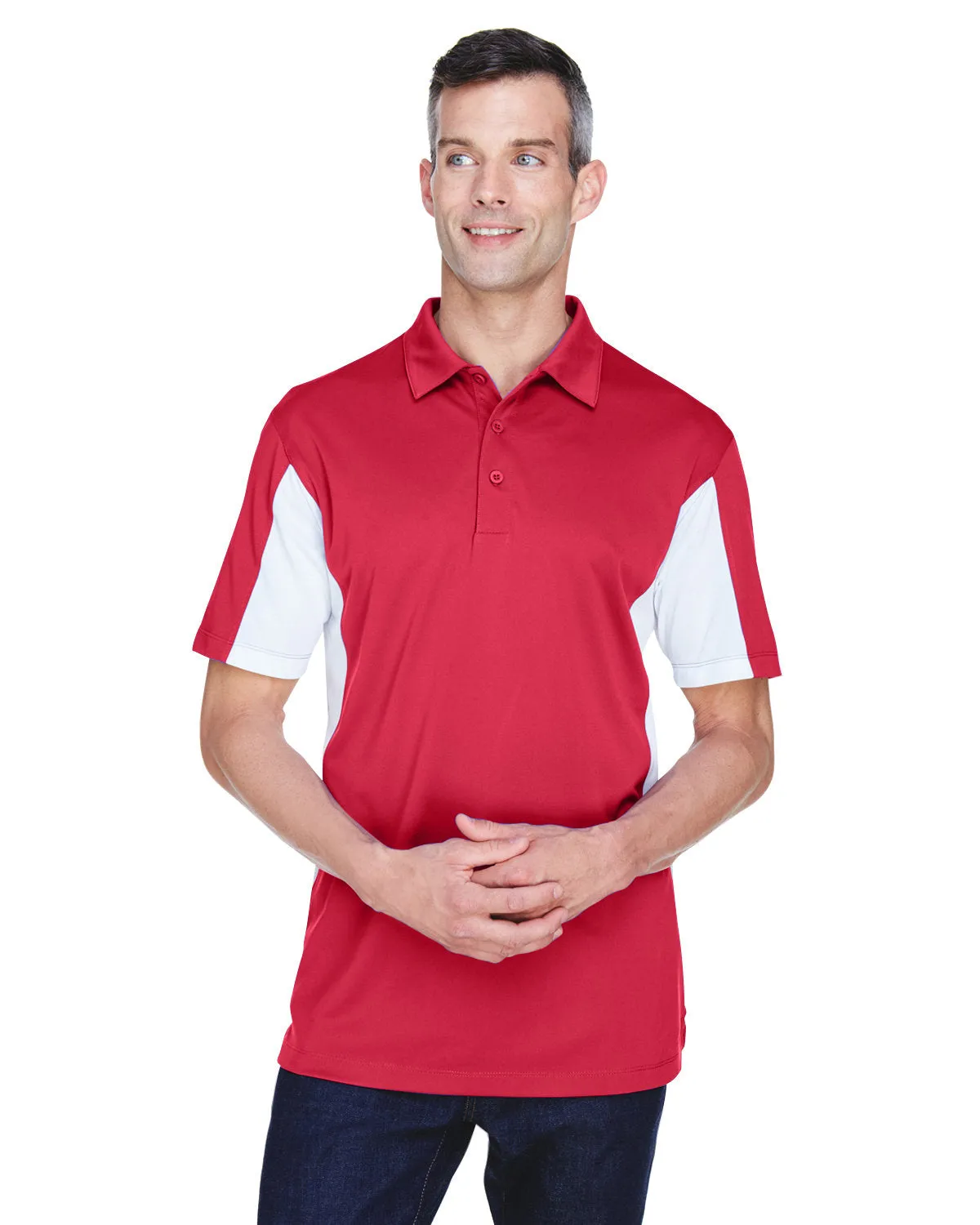 Harriton M355 Herren Polohemd mit Seitenblöcken und Mikropiqué-Stoff