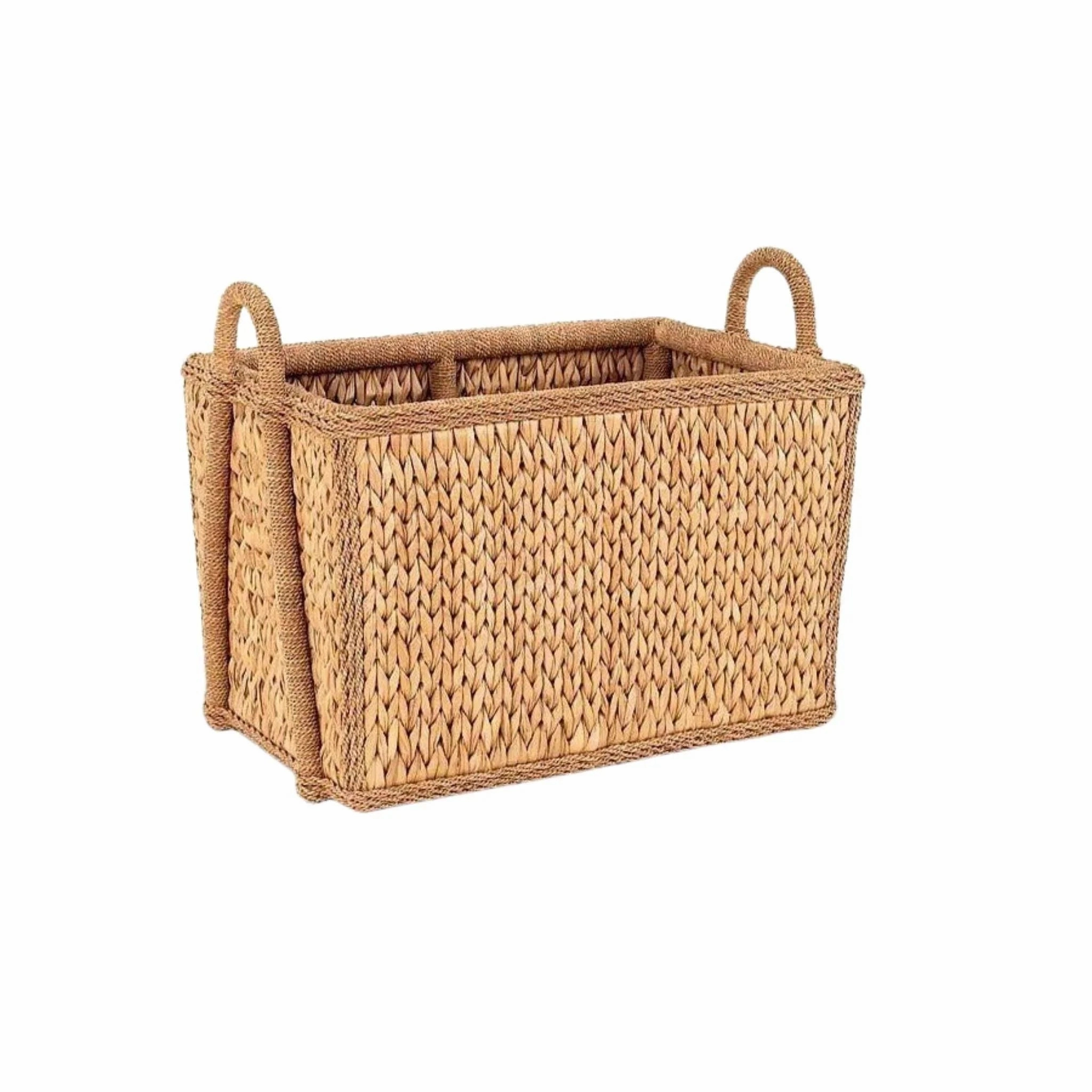 Harvested Rattan Wicker Mud Room Basket with Handles home display ornament