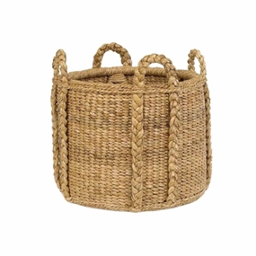 Harvested Rattan Wicker Storage Basket with Handles home display ornament