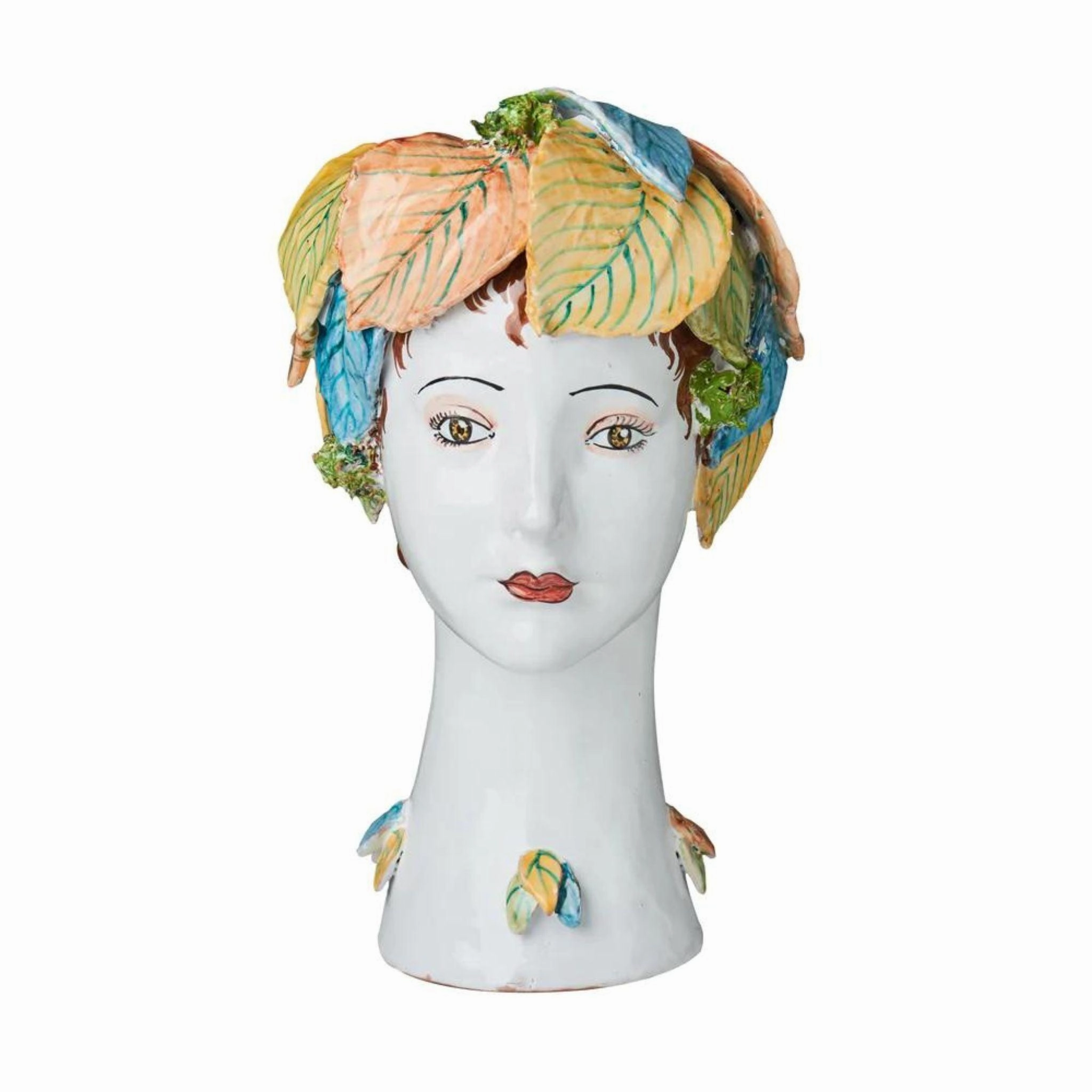 Head Vase With Crown of Leaves home display ornament